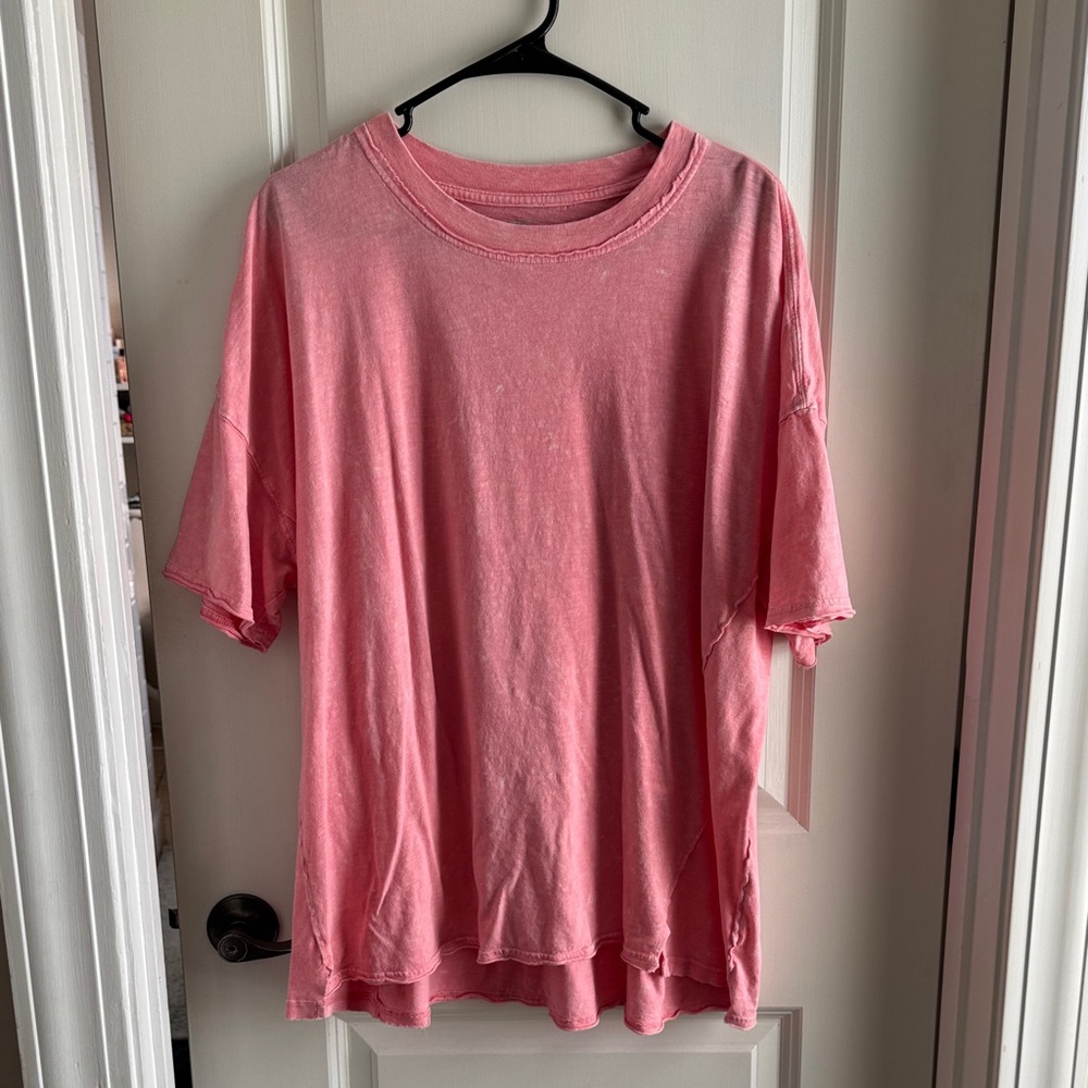 aerie Pink Heather Crew Neck Tee